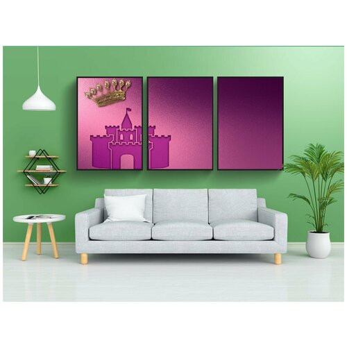 фото Набор модулных постеров для интерьера "изображение на заднем плане, золото, замок" 60x90 см. в тубусе, без рамки lotsprints