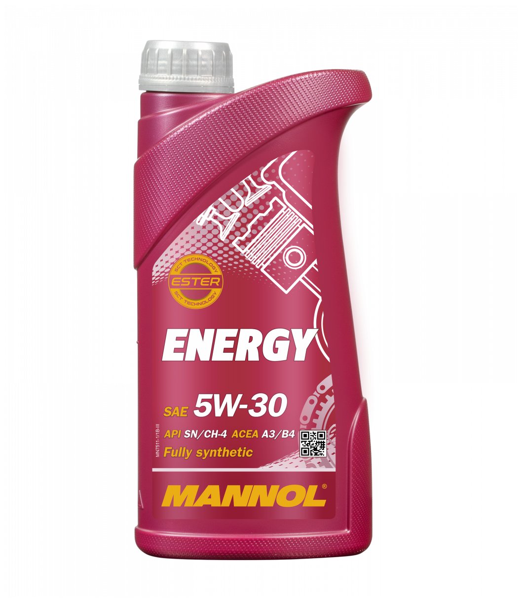 Полусинтетическое моторное масло Mannol Energy 5W-30 SN/CH-4
