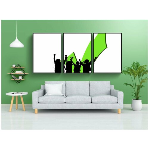 фото Набор модулных постеров для интерьера "дети, силуэты, семья" 60x90 см. в тубусе, без рамки lotsprints