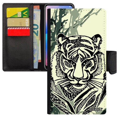 фото Защитный чехол-книжка на смартфон // iphone xr // "тигр" хищник охота, utaupia, серый