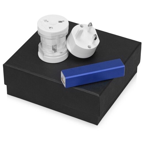 Подарочный набор Charge с адаптером и зарядным устройством, синий