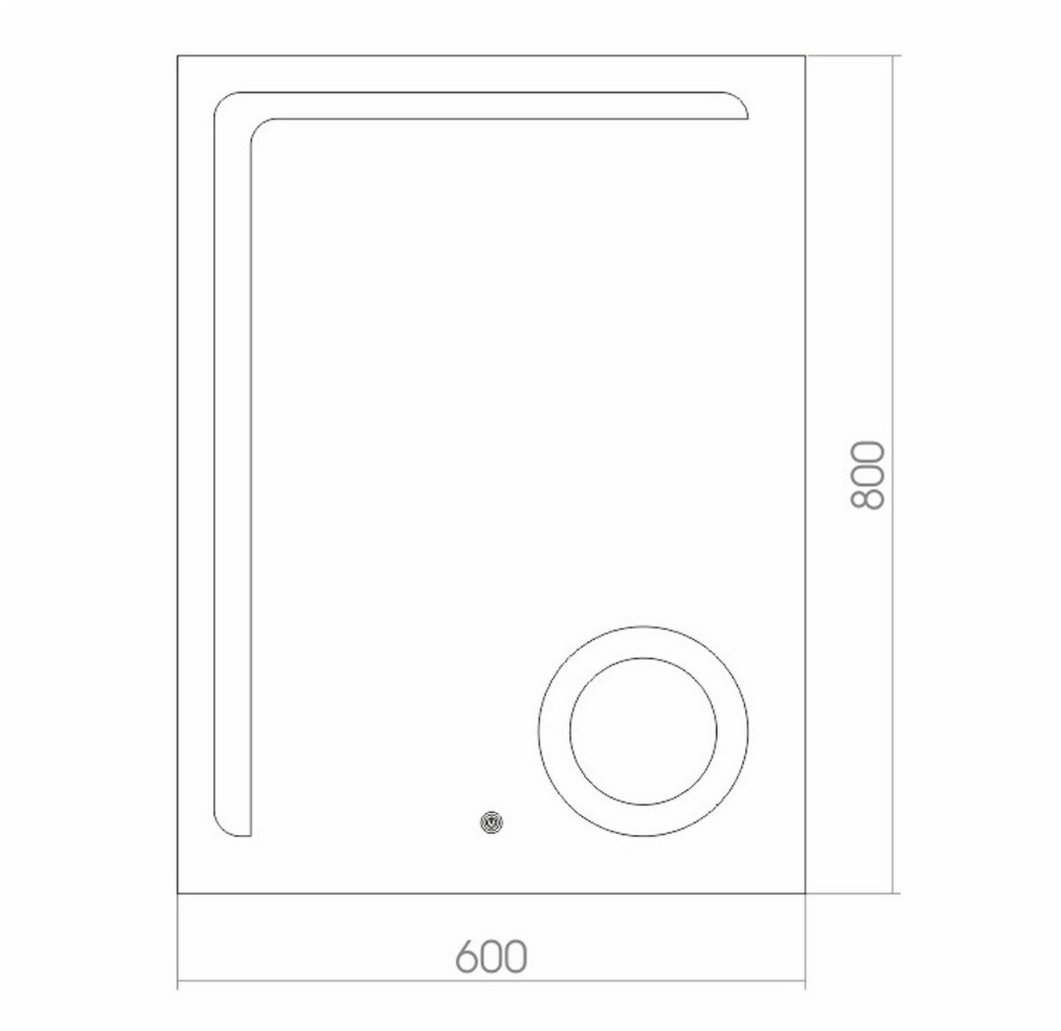 Зеркало MIXLINE "Клио" 600*800 (ШВ) сенсорный выключатель, светодиодная подсветка+увеличит. зеркало - фотография № 4