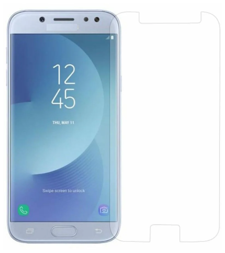 Защитное стекло премиум / расспродажа 2,5D прозрачное для Samsung Galaxy J5 2017 SM-J530F олеофобное покрытие / под любой чехол / не поднимает чехол / самсунг галакси джи 5 2017 / джи530ф