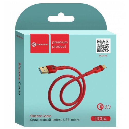 Lares TX Кабель Micro USB DC04 QC3.0 1M (силиконовый) красный DREAM lares tx держатель магнитный g157 черный dream