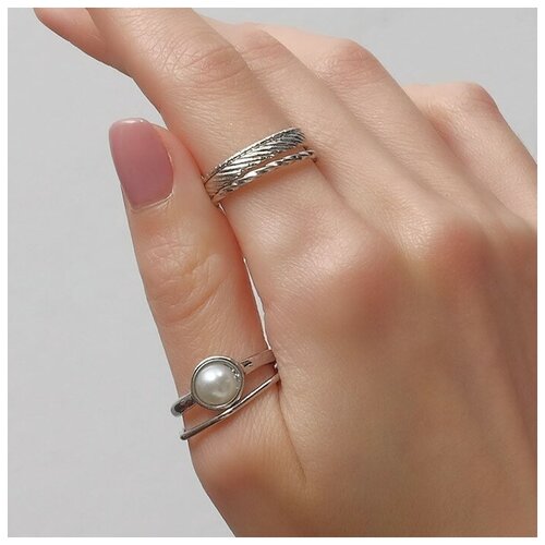 фото Кольцо queen fair, пластик, безразмерное, золотой, серебряный