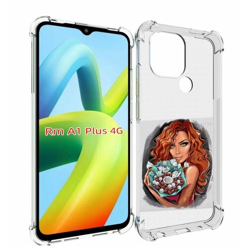 Чехол MyPads девушка-с-кокосовым-букетом женский для Xiaomi Redmi A1 Plus + задняя-панель-накладка-бампер