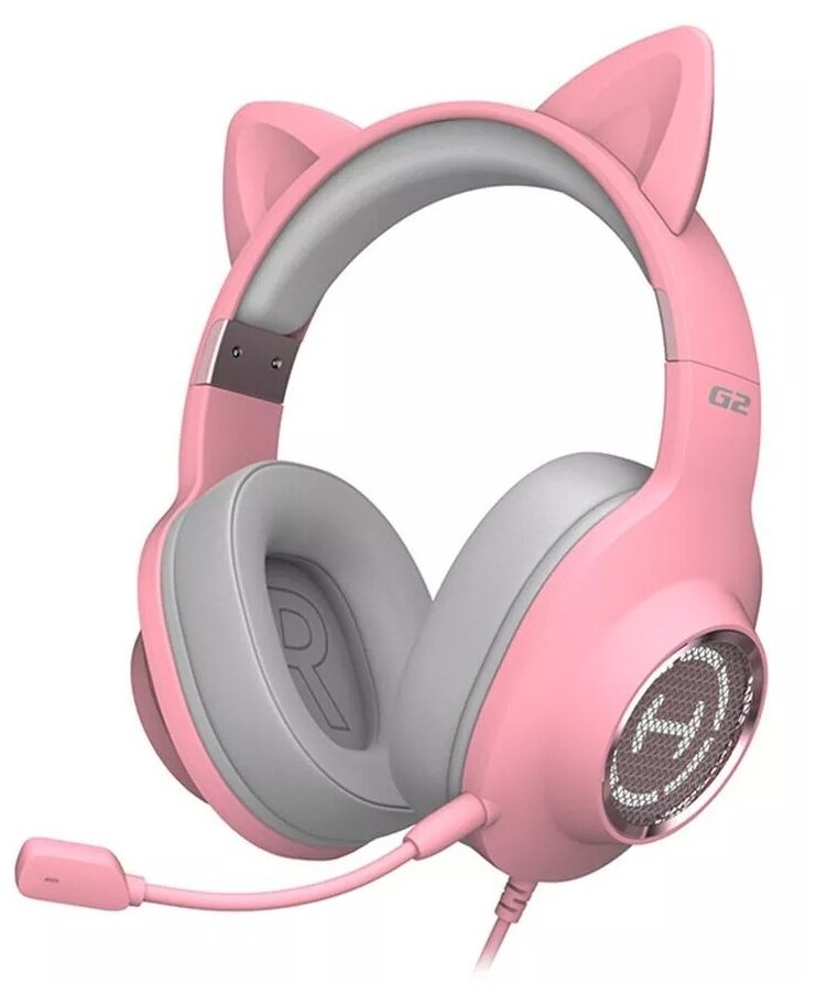 Компьютерная гарнитура Edifier G2 II with Cat Ear, розовый - фотография № 1
