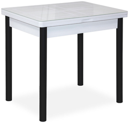 Стол со стеклом Дакар-2 белый, ст. белое / графит. Размеры стола (ДхШхВ): 80х60(120)х75 см