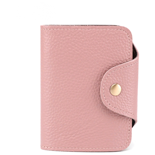 Кожаная женская кредитница MyPads Premium нежно розовый M-K060 кошелек для карт визиток и монет. Красивый оригинальный и полезный подарок девушке...