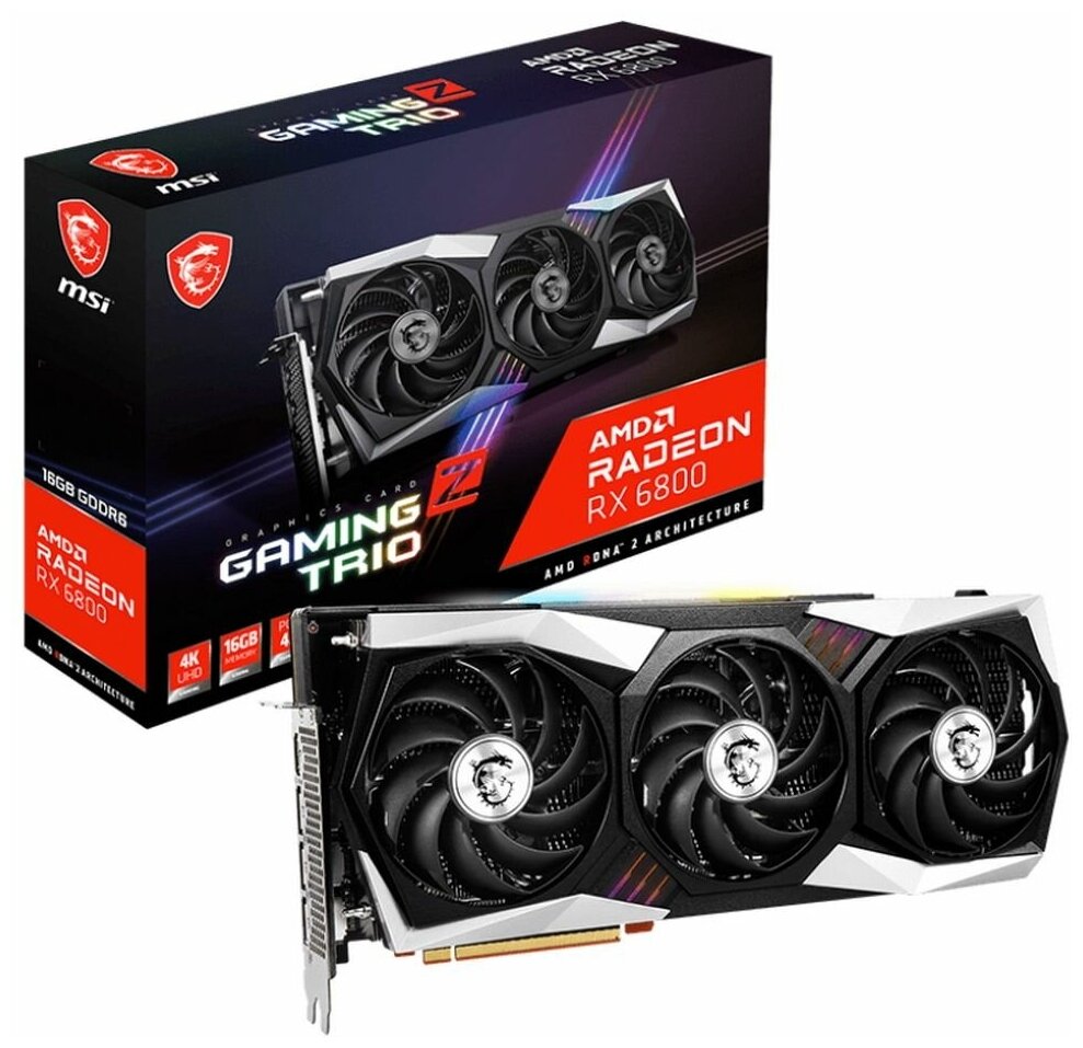 Видеокарта MSI RX6800 GAMING Z TRIO 16GB GDDR6 256-bit HDMI DPx3 (957841)