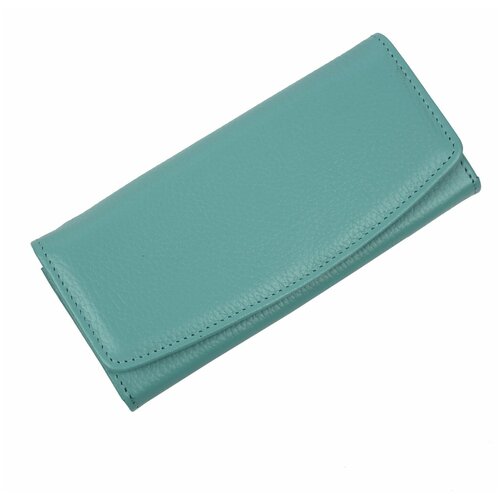 Кошелек кроко женский из натуральной кожи, маленький бумажник для денег, на каждый день бирюзовый 01-ПР118-110