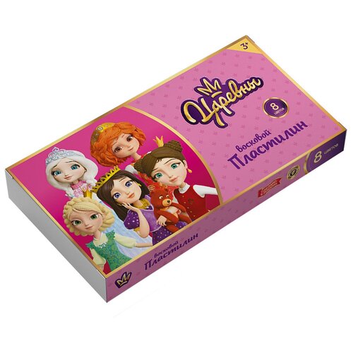 Царевны Пластилин восковой TSR-LMCW0108 96 г в картонной упаковке 8 цв 01 412₽