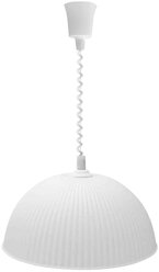 Подвесной пластиковый светильник с креплением под крючок без ламп / Белый плафон с белым шнуром 60 см и направлением света вниз