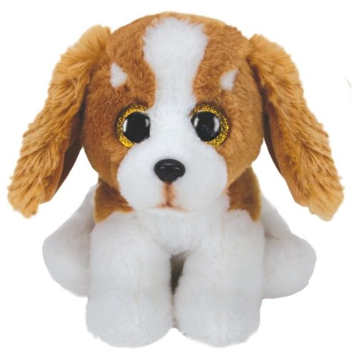 Мягкая игрушка TY Beanie Babies Щенок Barker, 15 см, коричневый/белый