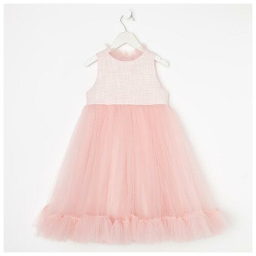 Платье нарядное детское, цвет розовый, рост 110 см