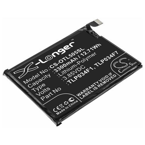 фото Аккумуляторная батарея cameronsino cs-otl505sl для смартфона alcatel 3 2019, alcatel 3l 2019, 5053y, 5053k, 5039d (tlp034f1, tlp034f7) 3400mah cameron sino
