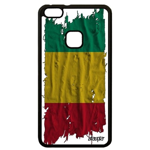 фото Противоударный чехол для телефона // huawei p10 lite // "флаг гвинеи на ткани" стиль патриот, utaupia, белый