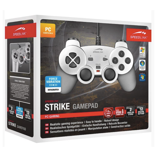 Геймпад проводной SPEEDLINK Strike Silver SL-6535-SR (серебристый) геймпад speedlink strike nx gamepad for pc пк sl 650000 bk 01