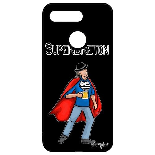 фото Стильный чехол на смартфон // honor v20 / view 20 // "супербретонец" юмор бретань, utaupia, черный