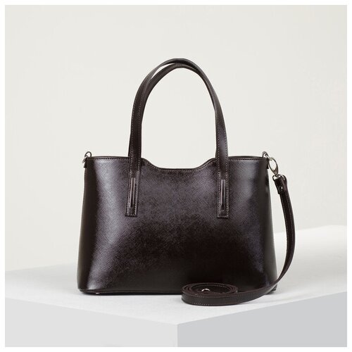 фото Сумка женская на молнии, отдел с перегородкой, наружный карман, длинный ремень, цвет коричневый suffle