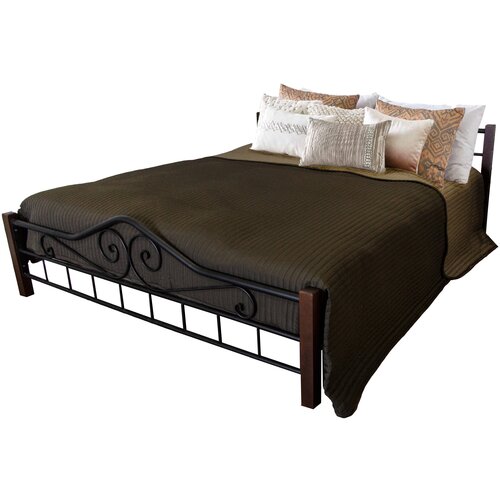 Кровать Сартон 1 (160) черный/средне-коричневый