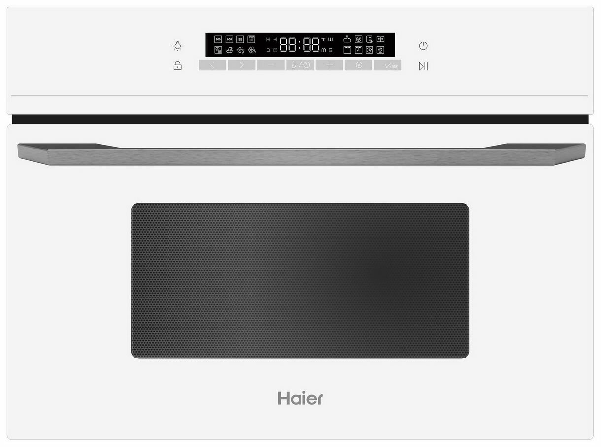 Компактный духовой шкаф с СВЧ Haier HMX-BDC399W, объем 40 л, мощность гриля 1750 Ватт