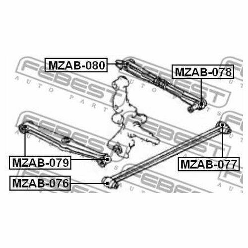 Сайлентблок рычага подвески Febest MZAB-079 для Mazda 323 (1987-2000)