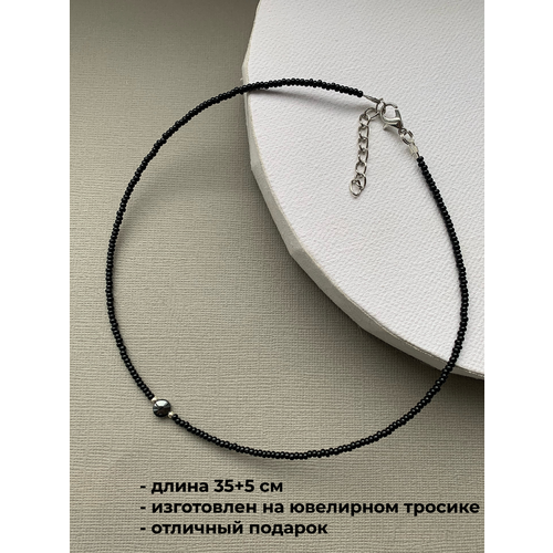 фото Черный чокер из бисера sofiaccessories