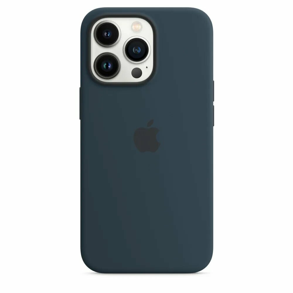 Чехол силиконовый MagSafe для iPhone 13 Pro Max Abyss Blue с анимацией NFC, Silicone case MagSafe для айфон 13 Про Макс - Тёмно-синий