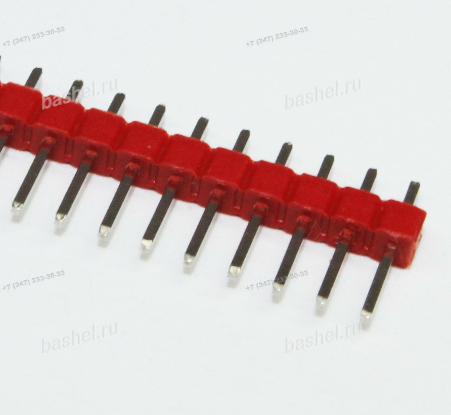 PLS-1x40 2,54 R, Разъем штыревой, (красный)