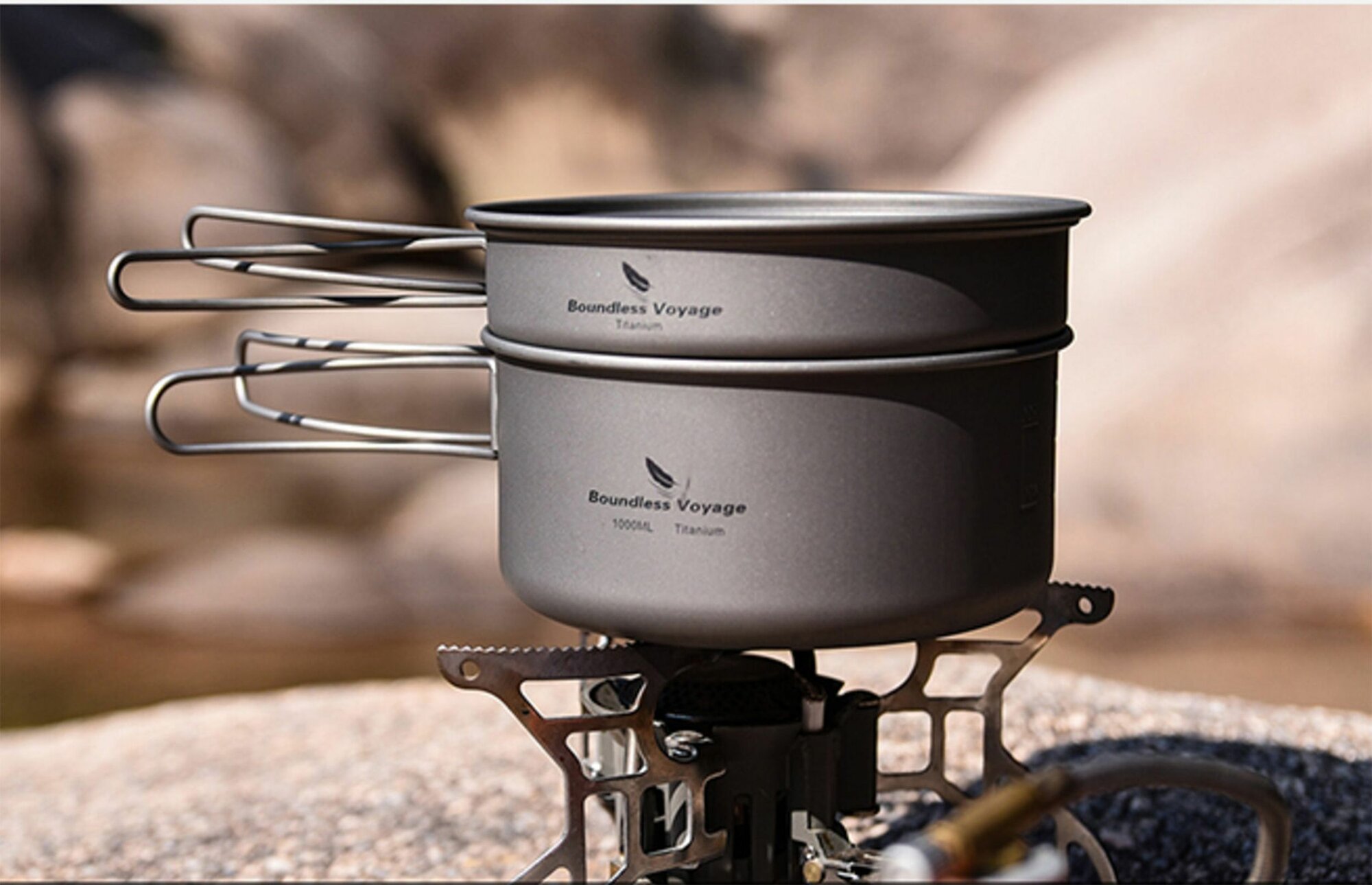 Походный котелок, сковородка, Boundless voyage, титановые