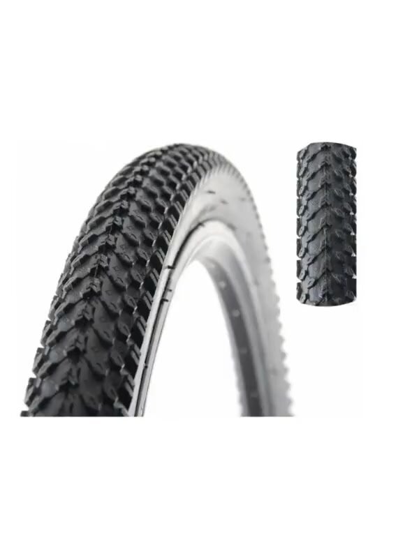 Покрышка на велосипед, 20х2.125, черная, с металлическим кордом — фото 1