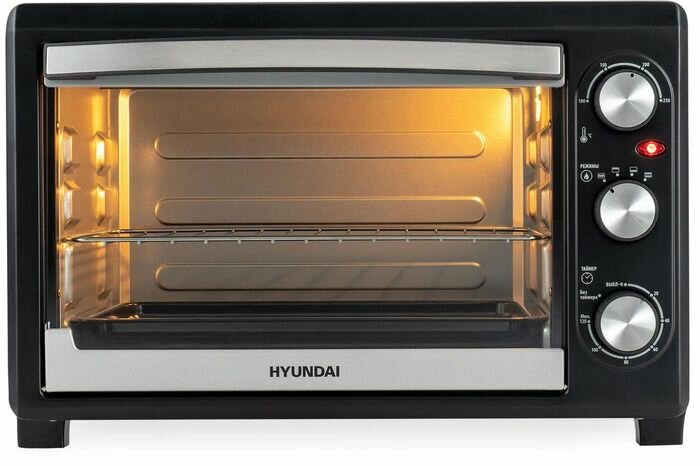 Мини-печь Hyundai MIO-HY073, 26 л, 1500 Вт, серебристый/черный