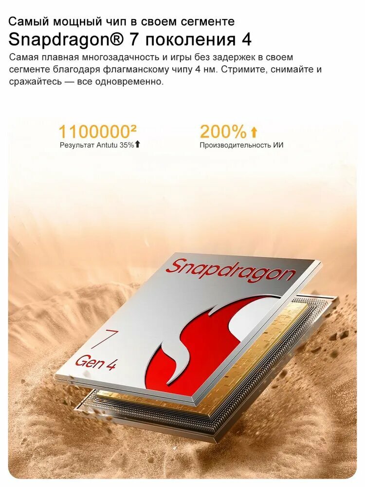 Realme Смартфон realme 15 Pro 5G NFC, Snapdragon 7 Gen 4, батарея 7000 мАч 80 Вт, 144Гц Экран, 12/256 ГБ, серебристый — фото 1