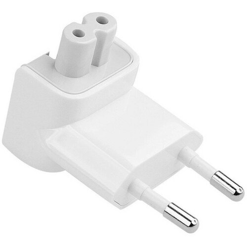 Адаптер-переходник Europlug (Евровилка) для блоков питания Apple MacBook/iPad/iPhone/Mac, белый блок питания для ноутбуков apple 96w usb c mx0j2zm a белый eac