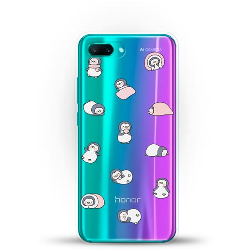 фото Силиконовый чехол узор из пингвинов на honor 10 andy & paul