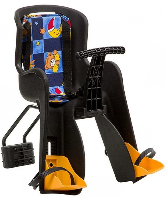Кресло детское Переднее GH-bike GH-908E черное с разноцветным текстилем Х95384