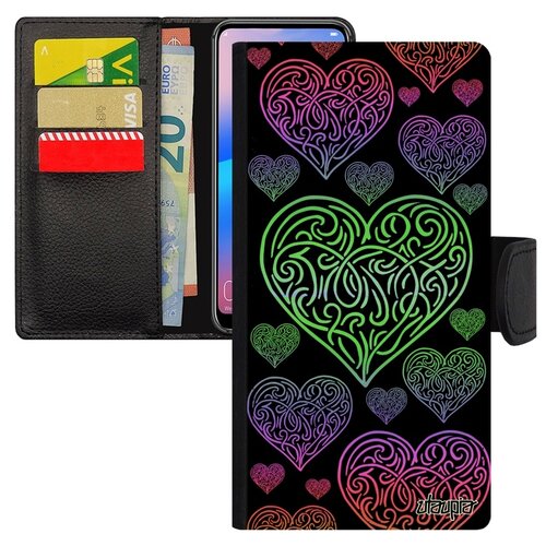 фото Чехол книжка на смартфон huawei p20 lite, "сердце" романтика любовь utaupia