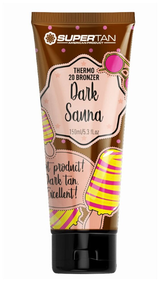 Super Tan Dark Sauna (150 мл) 20 бронзаторов + тингл термо легкое разогревание