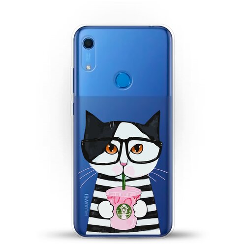 фото Силиконовый чехол кот в очках на huawei y6s andy & paul