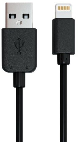 Кабель USB 2.0 - Lightning, 1 м, RED LINE, для подключения IPhone (IPad), черный, УТ000008646