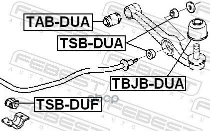 Сайлентблок Рычага Daihatsu Copen 05-/Storia 98-04 Пер. подв. Febest арт. TSB-DUA