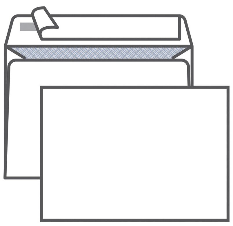 Конверт почтовый C5 KurtStrip (162x229, 80г, стрип) белый, 50шт. (С50.10.50)