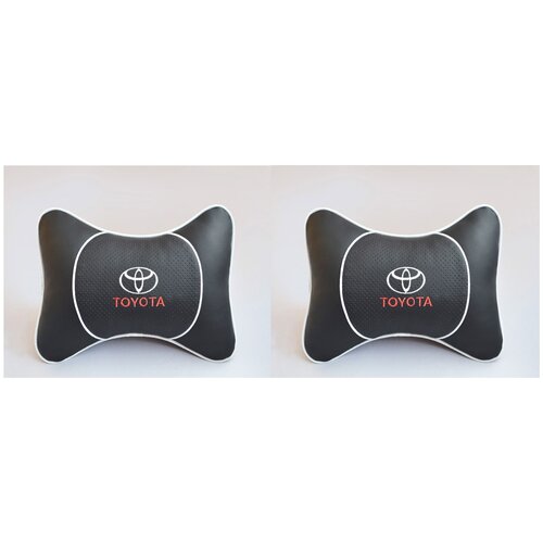 фото 37529_2 подушка на подголовник "люкс" со вставкой из черной перфорированной экокожи toyota auto premium