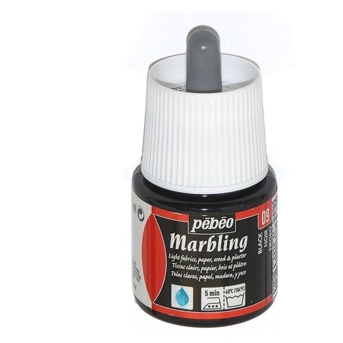 Краска для эбру черная 45 мл, Pebeo