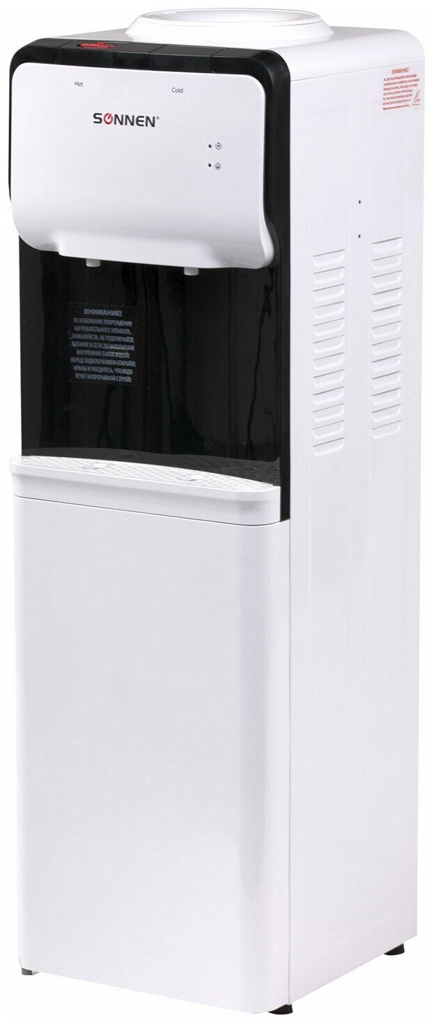 Кулер для воды SONNEN FSE-02SA, напольный, нагрев/охлаждение электронное, 2 крана, белый, 455414