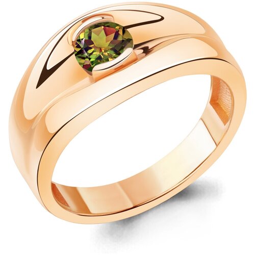 фото Кольцо diamant online, серебро, 925 проба, золочение, султанит, размер 17.5