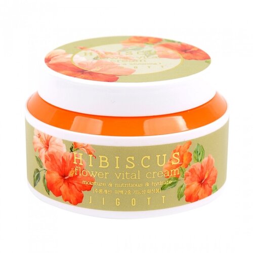 JIGOTT HIBISCUS FLOWER VITAL CREAM Крем для лица с экстрактом гибискуса