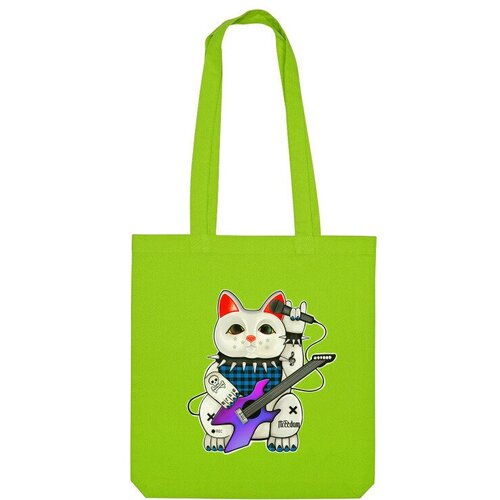 Сумка шоппер Us Basic, зеленый сумка манэки нэко кот гитарист зеленый