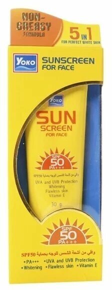 Yoko крем Солнцезащитный SPF 50, 30 г, 30 мл